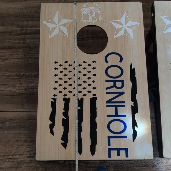 Travel Cornhole Game Set with Blue and Red Bean Bags - Picture 3 of 15